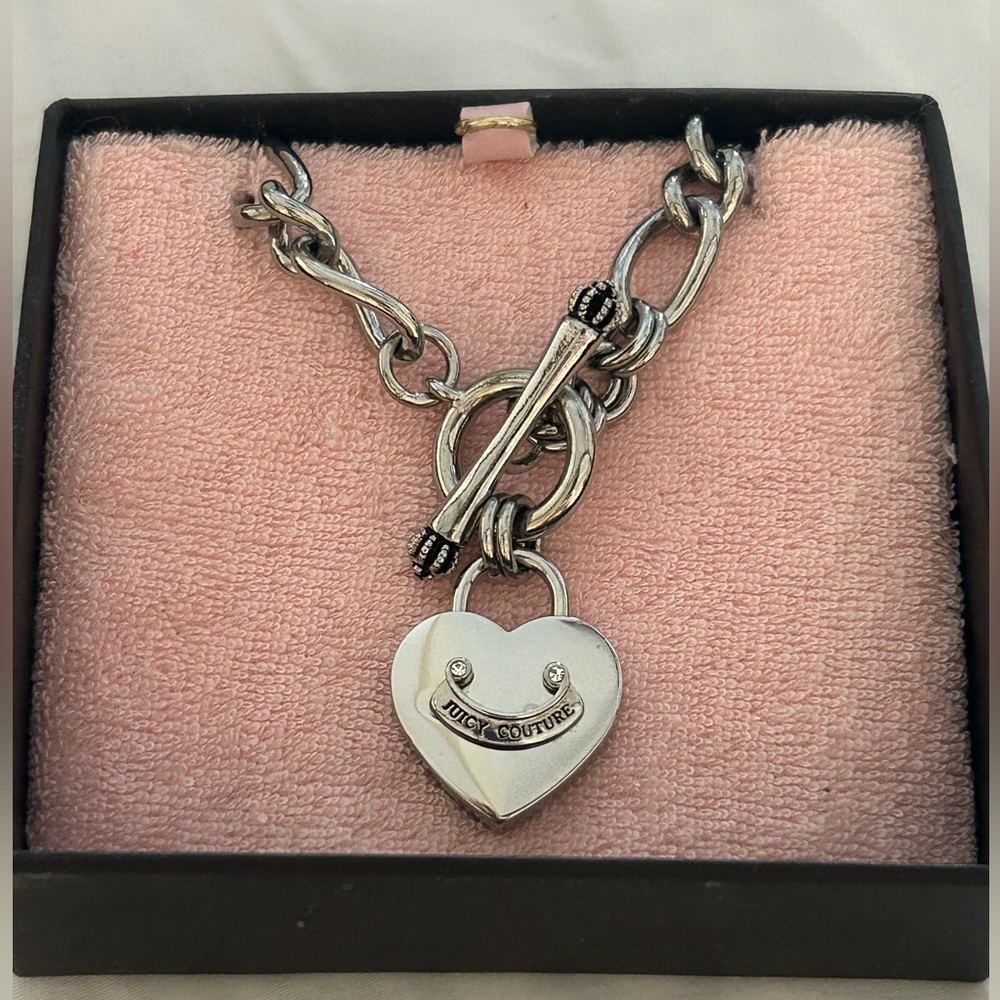 NWT Vintage y2k juicy couture heart padlock sterling nk silver never worn